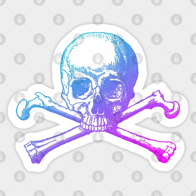 Aesthetic skull and crossbones Sticker by Blacklinesw9